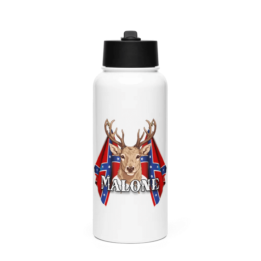 "Malone" Last Name Rebel Redneck Deer - Stainless Steel Sports Water Bottle product image (1)