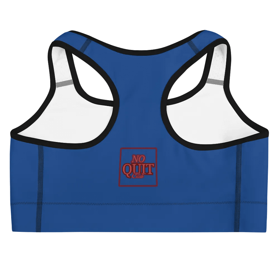 No Quit Club- Blue Moisture Wicking Sports Bra product image (4)