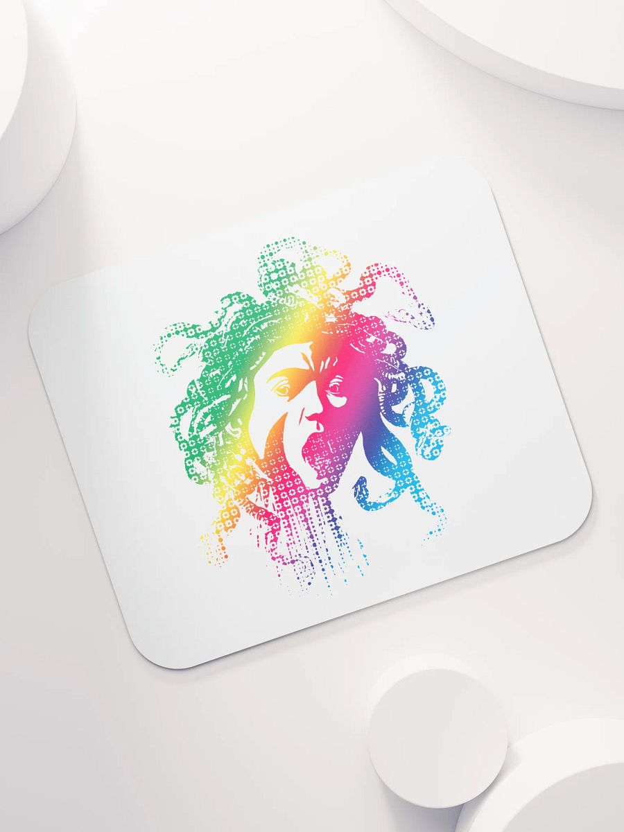 Rainbow Halftone Medusa on White - Mouse pad product image (7)