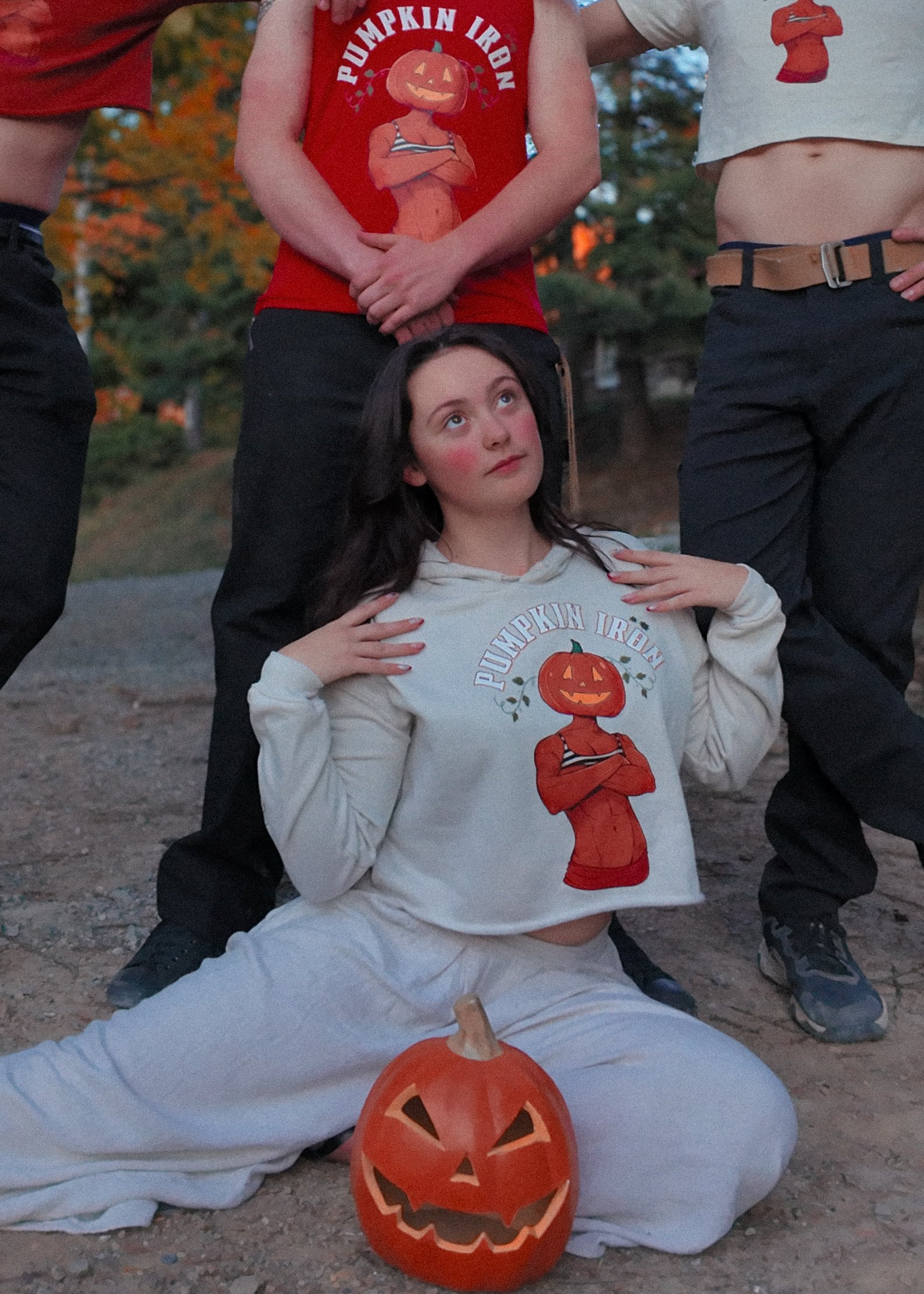 "Pumpkin Iron " Crop Hoodie product image (1)