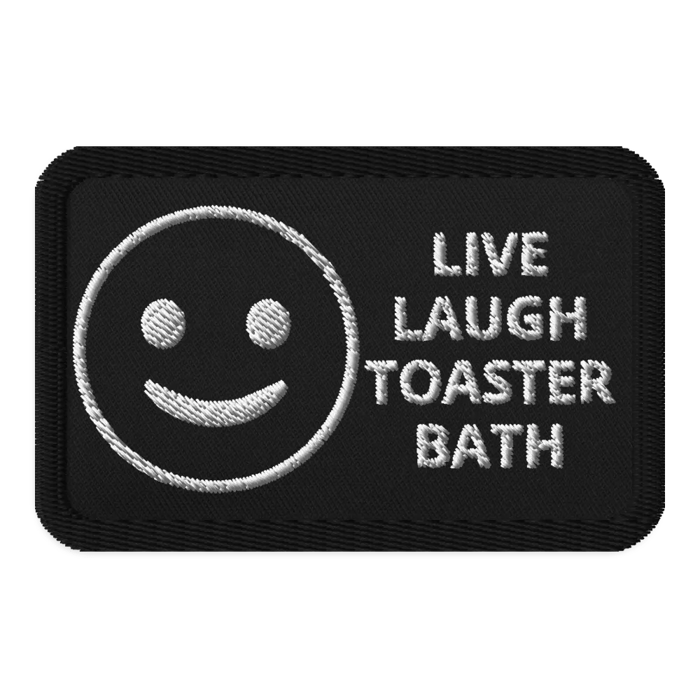 Side Quest Live, Laugh, Toaster Bath Iron On Patch (NO VELCRO) product image (1)