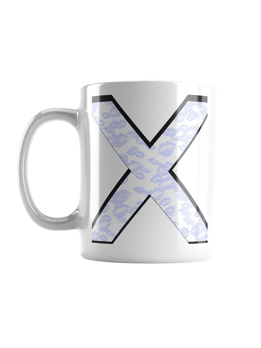 White X Light Blue Lipstick Kisses | Glossy White Mug product image (17)