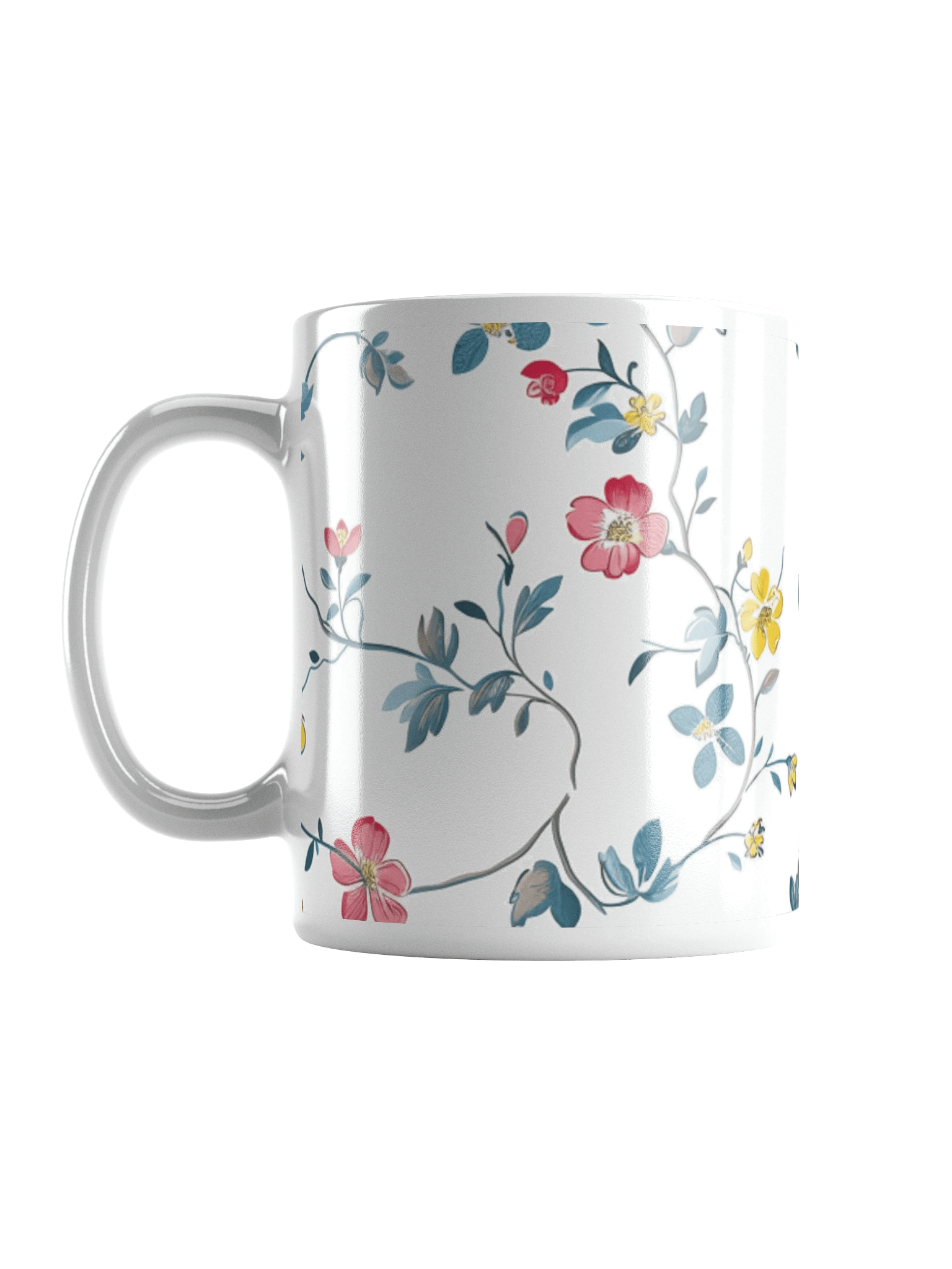 Multicolor Floral White Glossy Ceramic Mug by Treasure Pie product image (18)