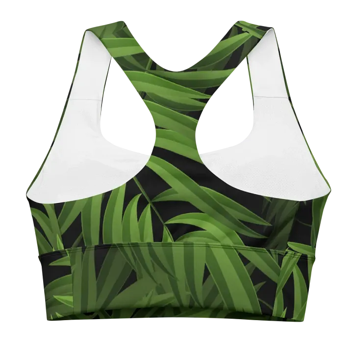 Tropical Leaf Allure Longline Sports Bra product image (2)