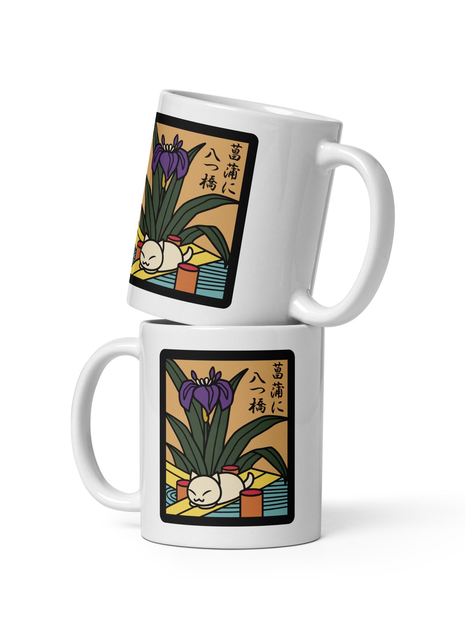 May Hanafuda Japanese Playing Card Cat 11 oz Mug product image (3)