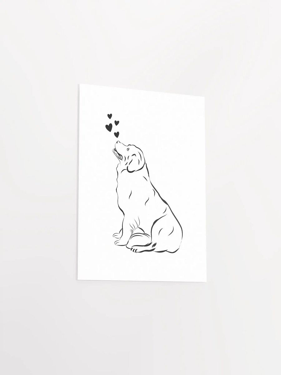 Golden Retriever Line Art & Hearts Poster product image (30)