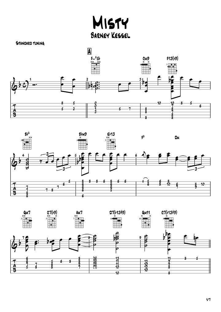 [Transcription PDF] Misty - Barney Kessel product image (2)
