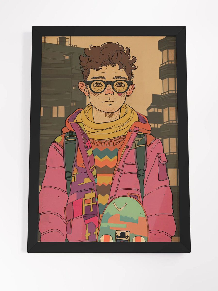 City Skater Pop Art Poster - Framed product image (7)