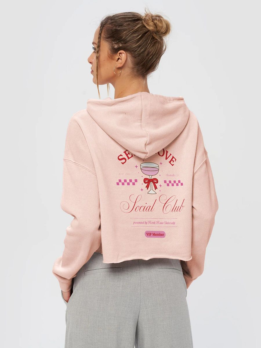 self love club printed cropped hoodie [red lettering] product image (18)