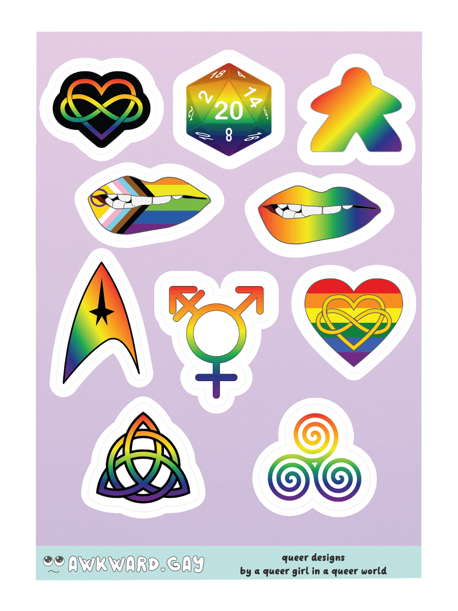 Rainbow Pride Mixed Designs Sticker Sheet product image (3)