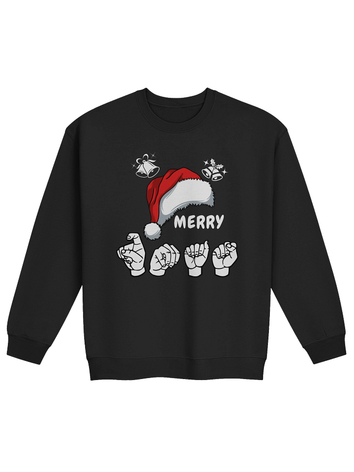"XMAS in ASL – Festive Holiday Sweatshirt" by Able Lingo product image (1)