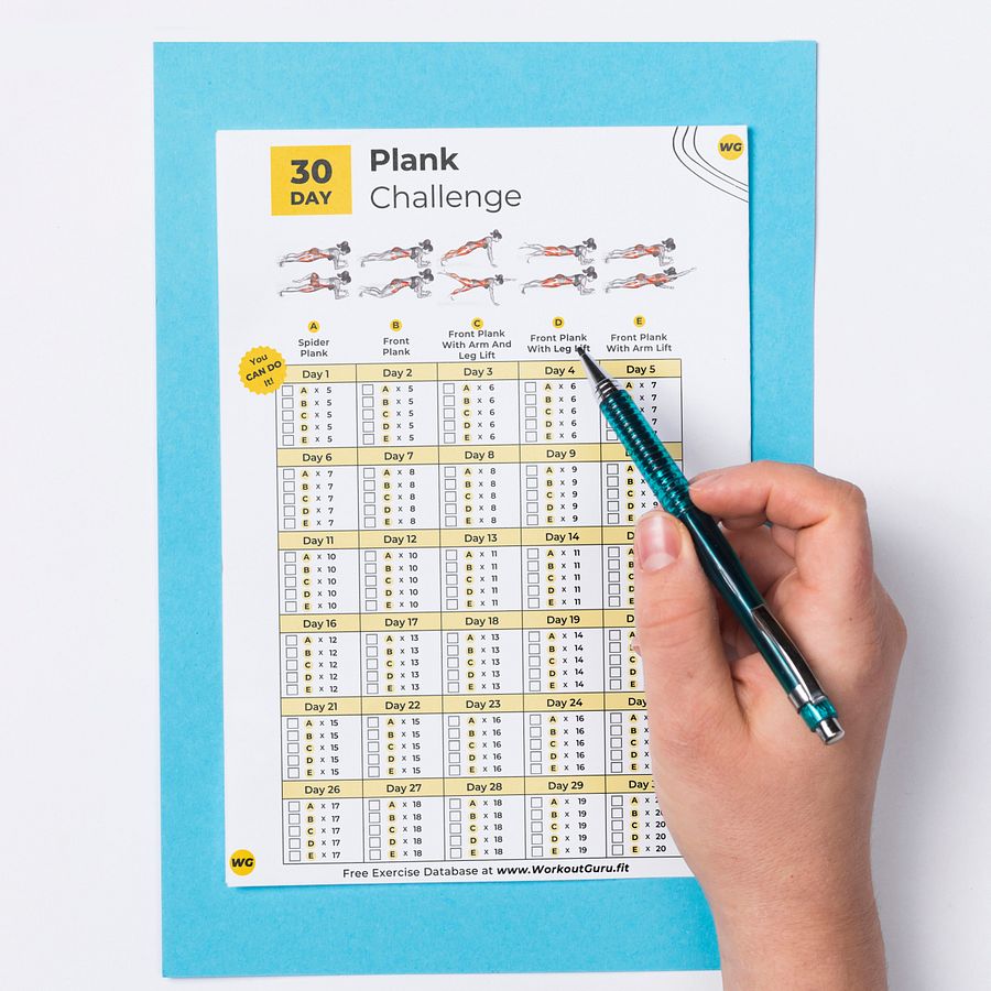 30 Day Plank Challenge - Printable Workout Tracker product image (2)