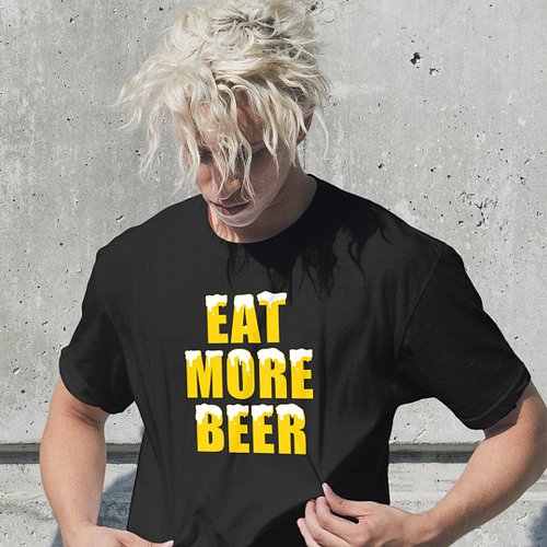 Eat More Beer T-Shirt
Quench your hunger and your thirst for laughs with the “Eat More Beer” T-shirt — the perfect blend of c...