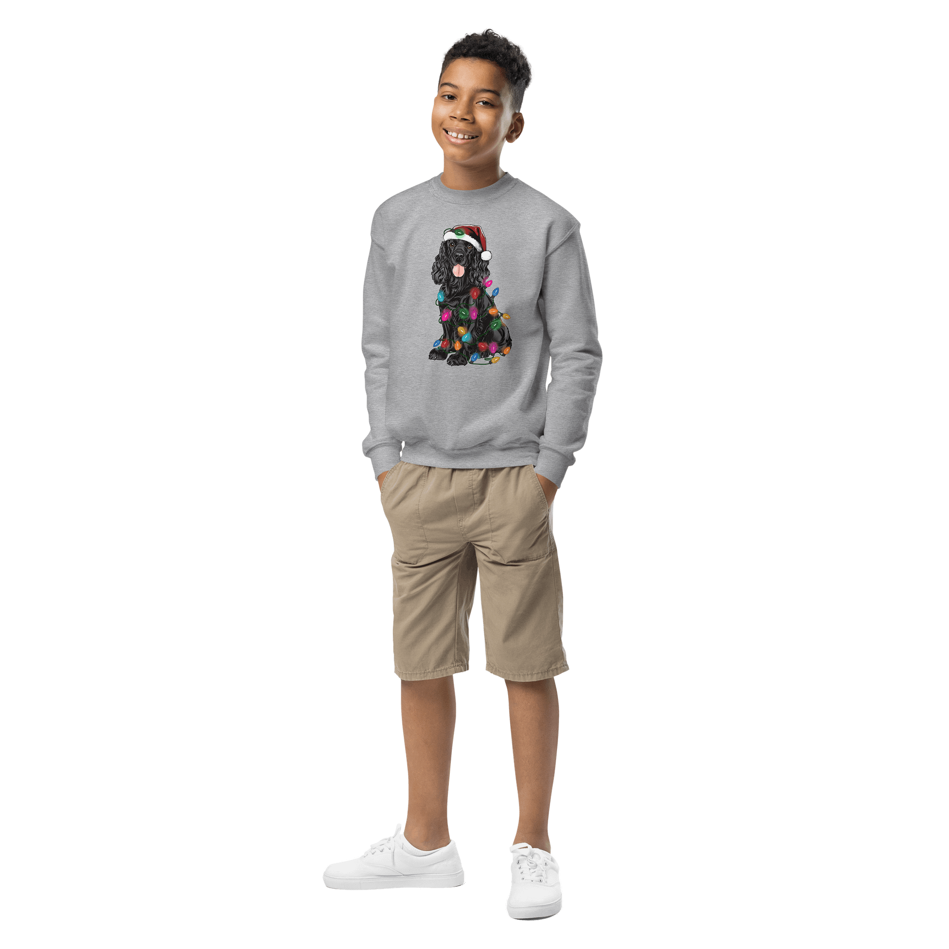 Funny Christmas English Cocker Spaniel(Black) Youth Sweatshirt product image (4)