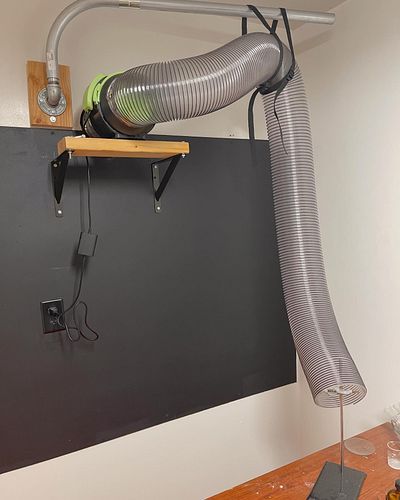 Lab is “officially” done! My dad and I just placed in the fume arm as I save up for a real fumehood. Next video is a lab tour...
