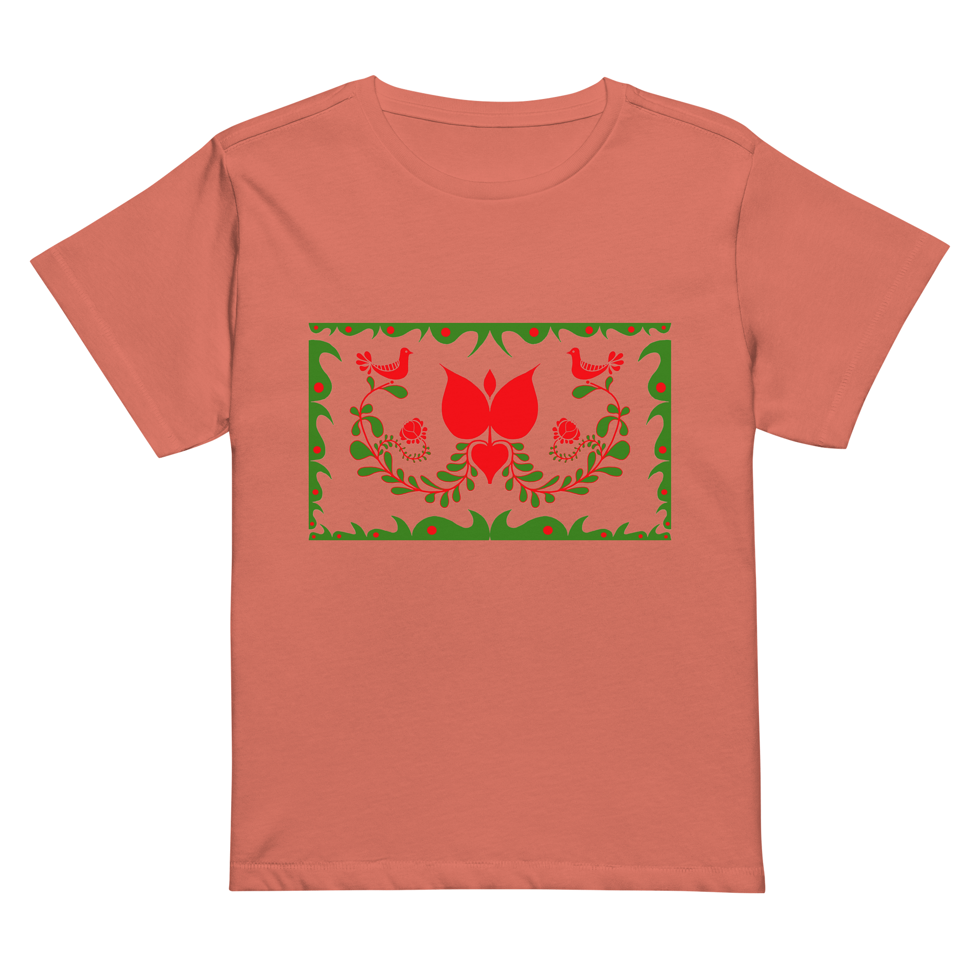 Hungarian Folk Art Women's High-Waisted Tee product image (2)