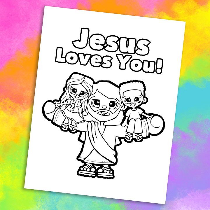 Jesus Loves You Coloring Page product image (1)