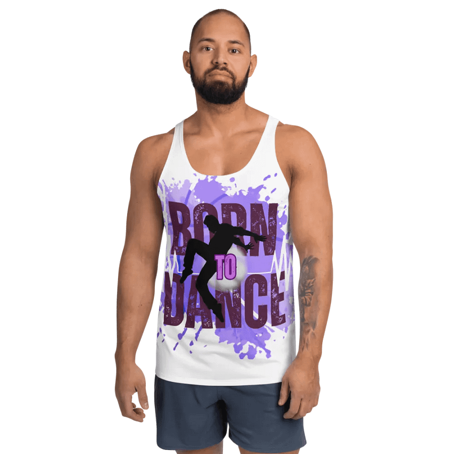 Born to Dance His Silhouette Energetic Vibes Full Print Tank product image (1)