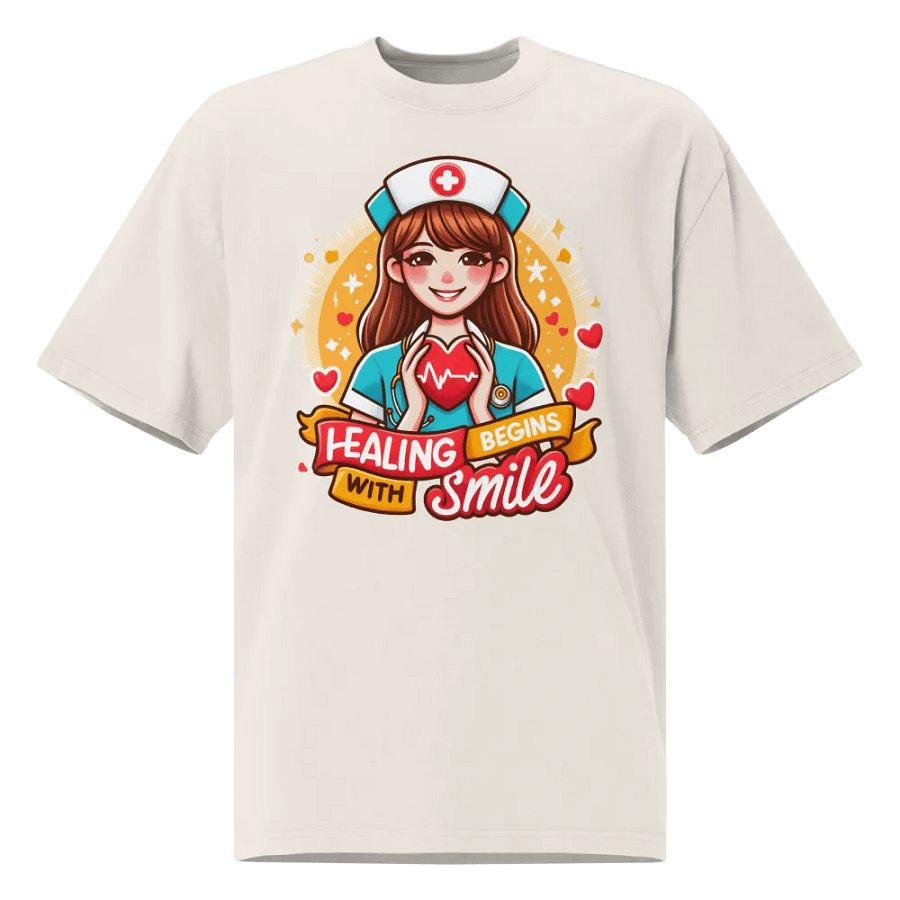 Smiling Nurse Heartbeat Oversized Tee product image (3)