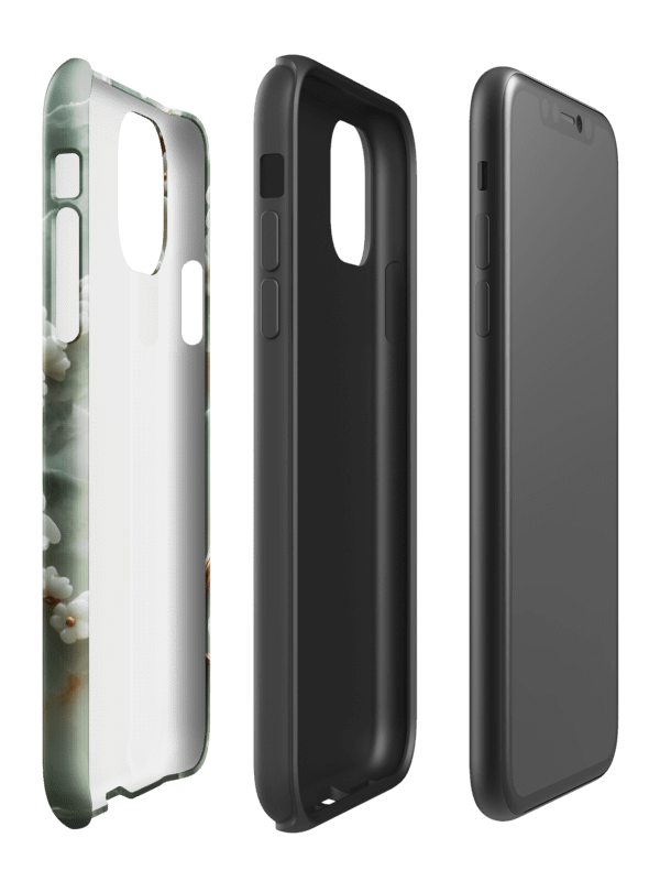 White Blossom Floral Jade Carving Effect - Tough Phone Case product image (3)