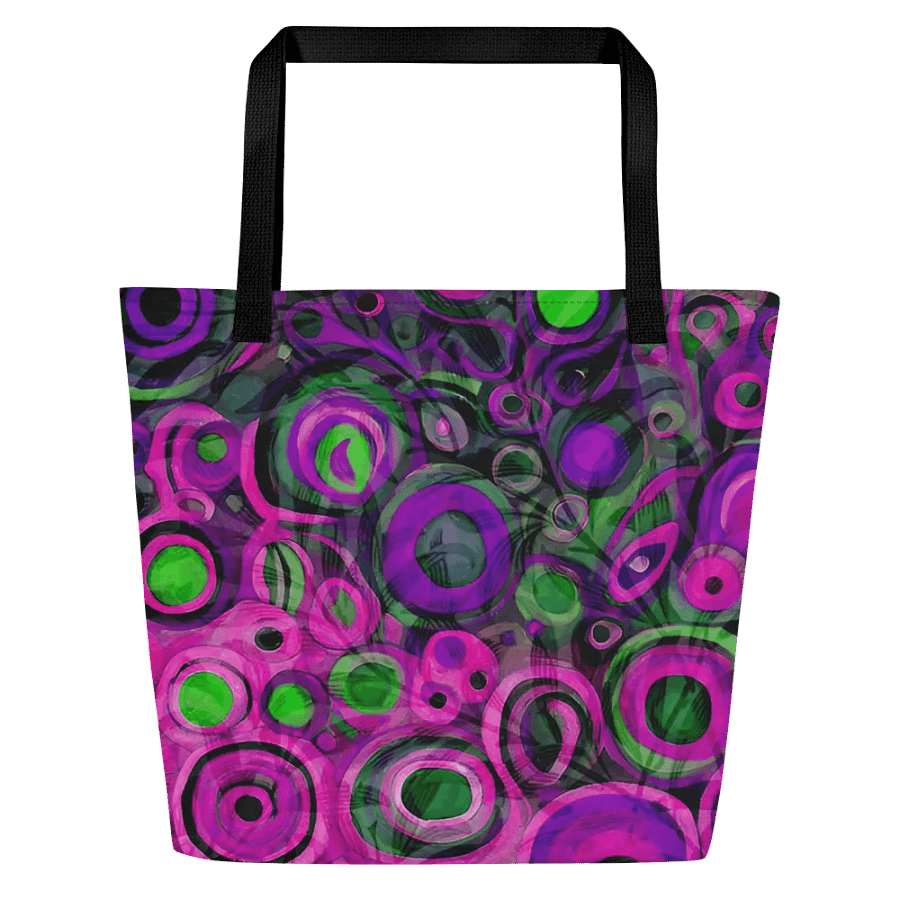 klimt inspired design all over print tote for arty men and ladies in subtle mauves for the creative person product image (1)