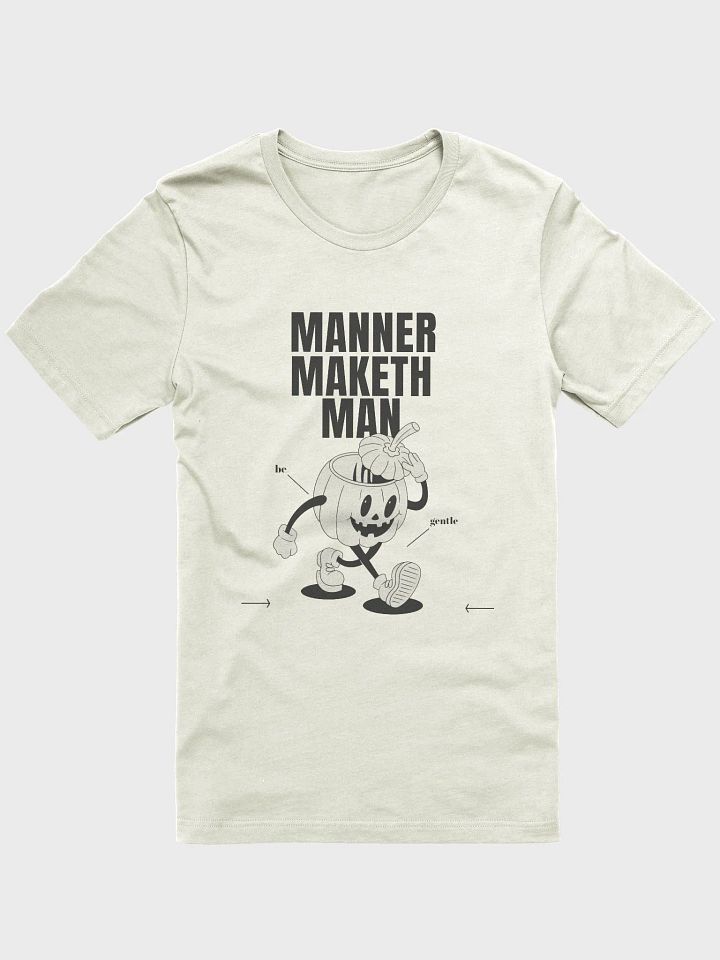 Manner maketh man retro T-shirt, pumpkin halloween funny Tee product image (1)