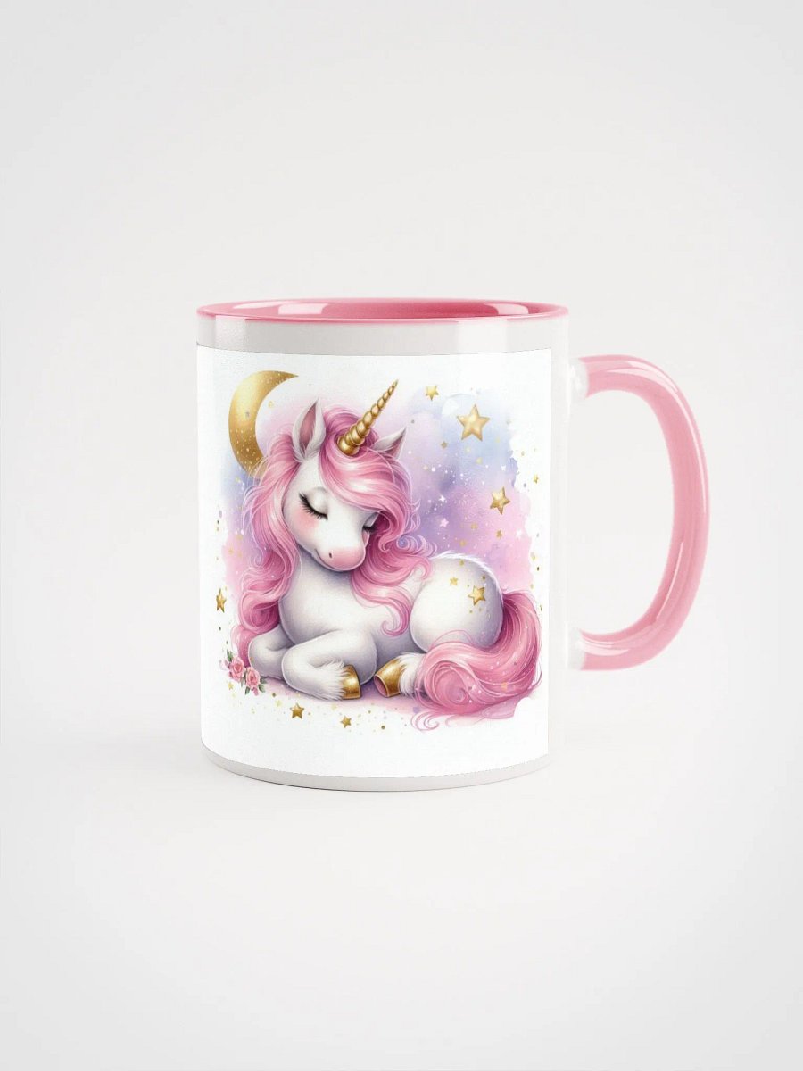 Ceramic Mug with Color Inside ( golden unicorn) product image (1)