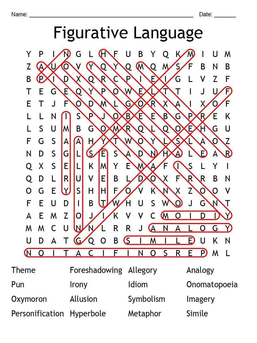 Printable Figurative Language Word Search – 16 Key Terms! product image (2)