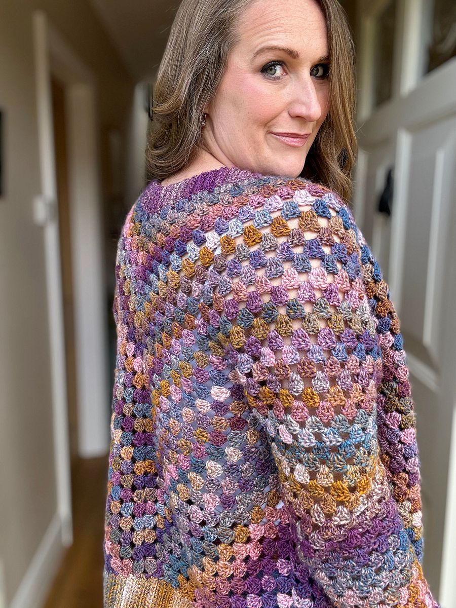 Top Down Crochet Granny Stitch Cardigan Pattern Adult Sizes product image (5)