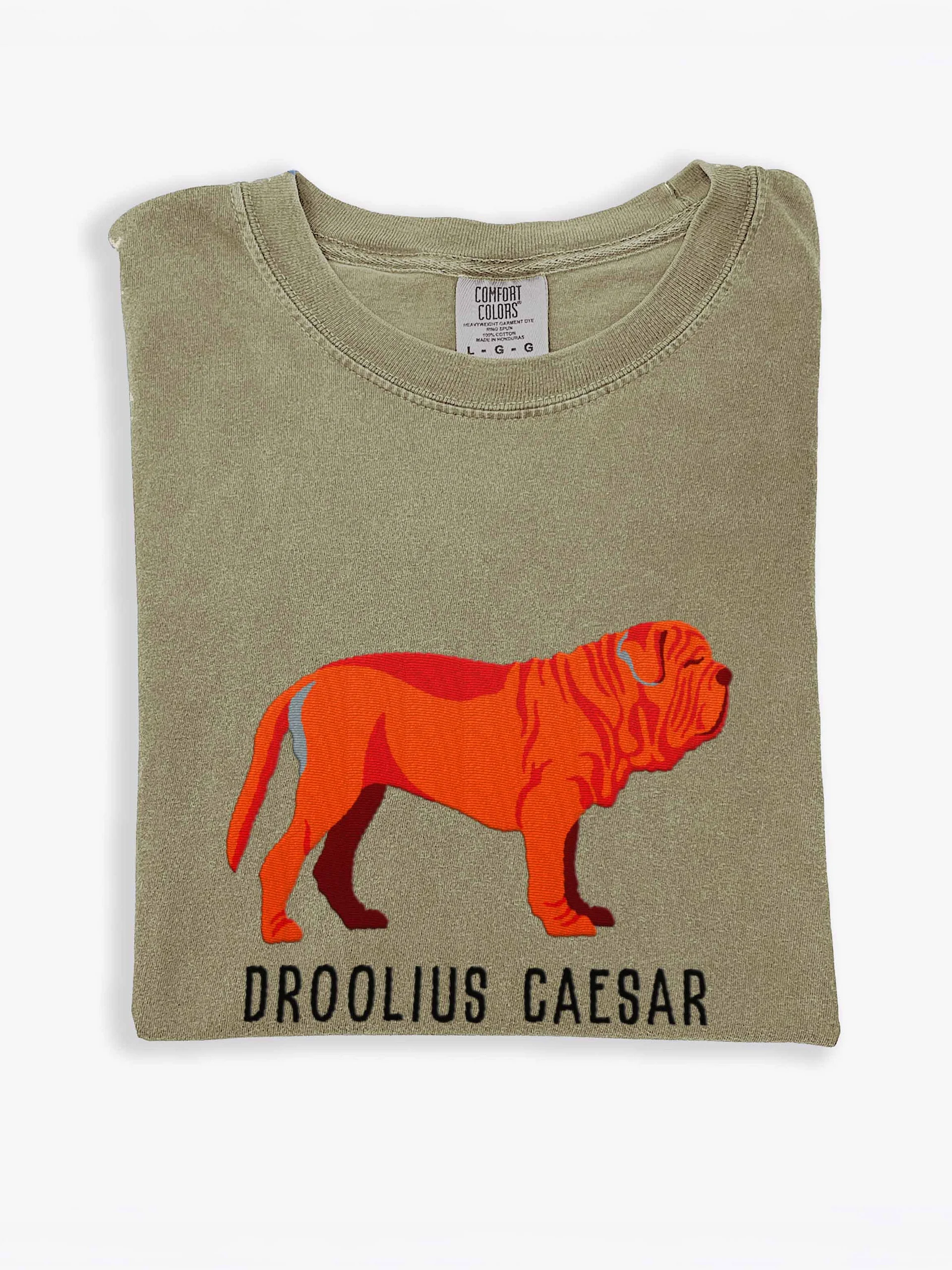 Droolius Caesar T-Shirt(Embroidered) of a Neapolitan Mastiff(Red) product image (1)
