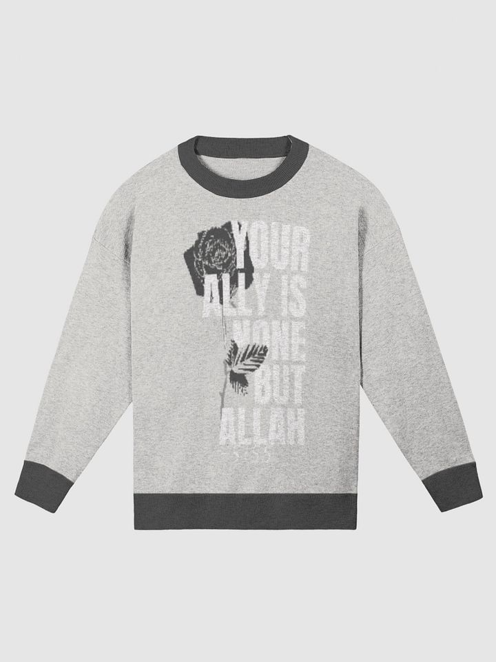 Your ally is none but Allah | Women's Knitted Crewneck Sweater Relaxed Fit product image (4)
