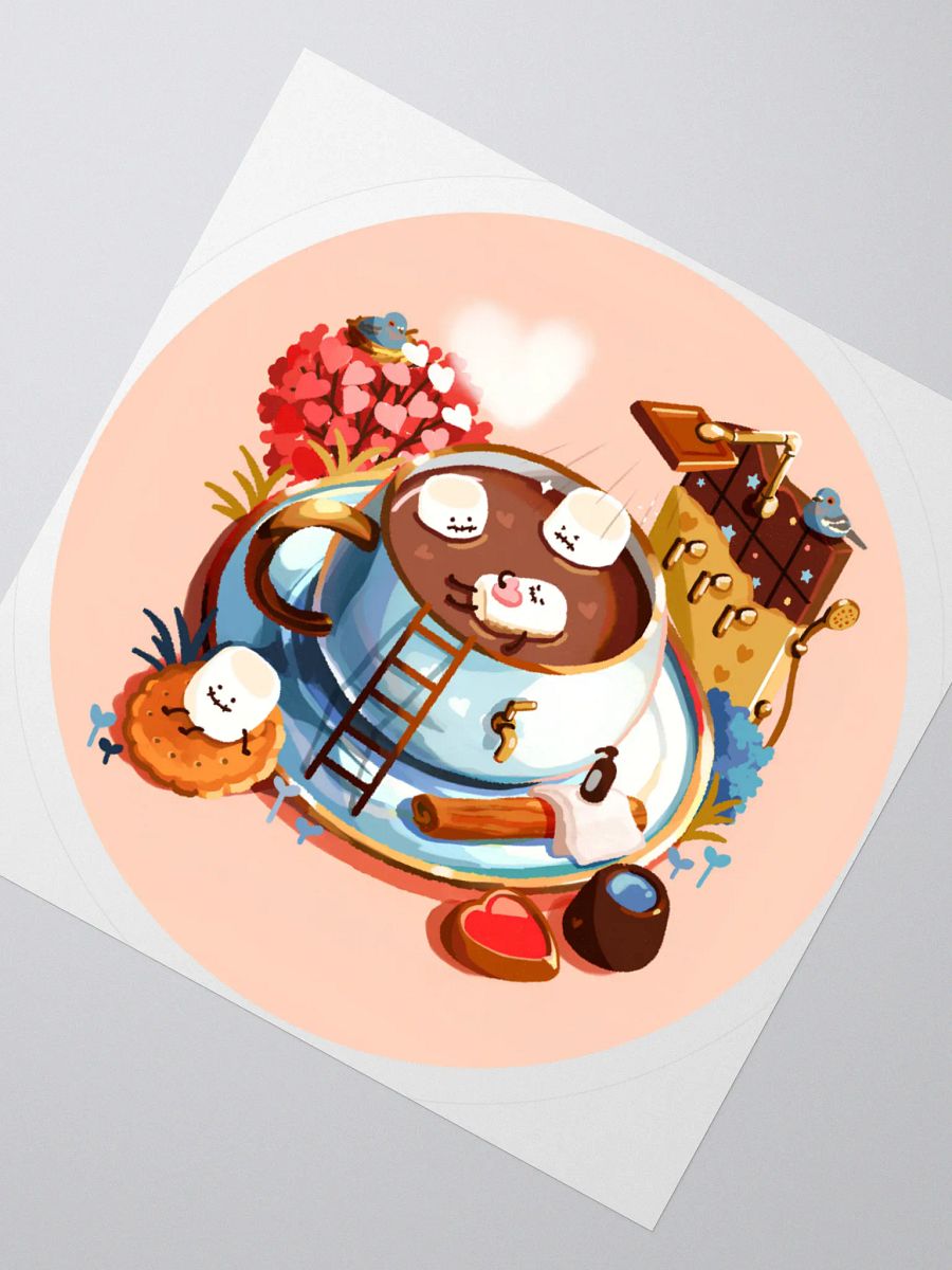 Cozy Coffee with Marshmallows Sticker - Cute Drink Art product image (4)