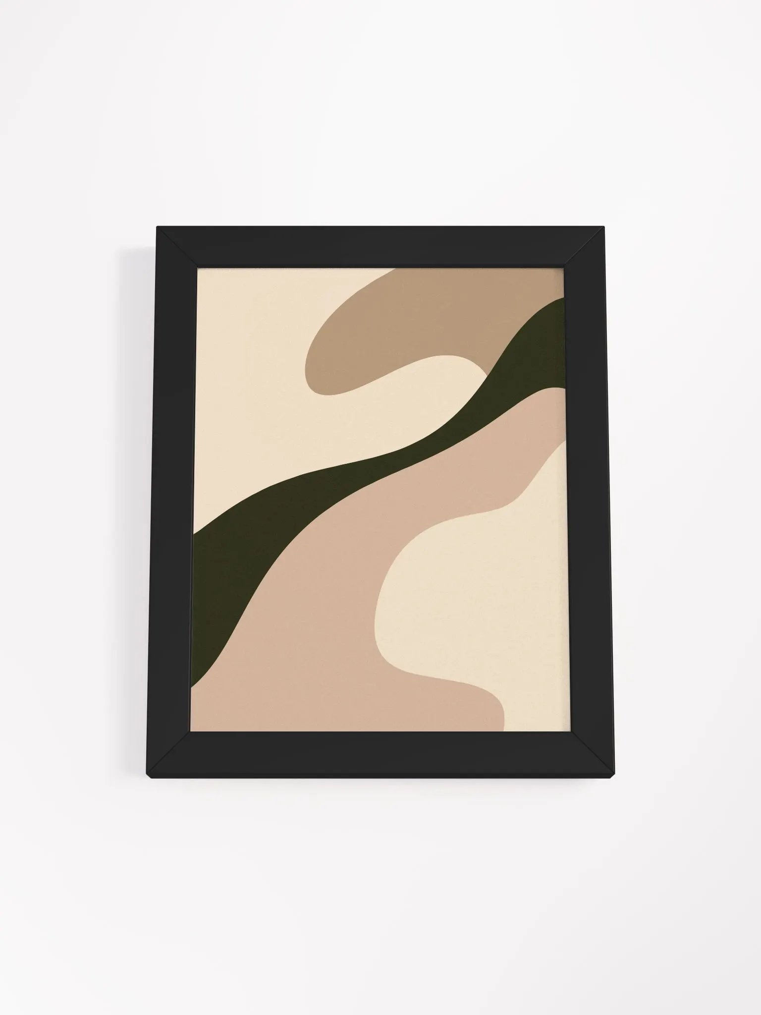 Modern Abstract Framed Wall Art Reversed - Earthy Tones Minimalist Canvas Design product image (3)