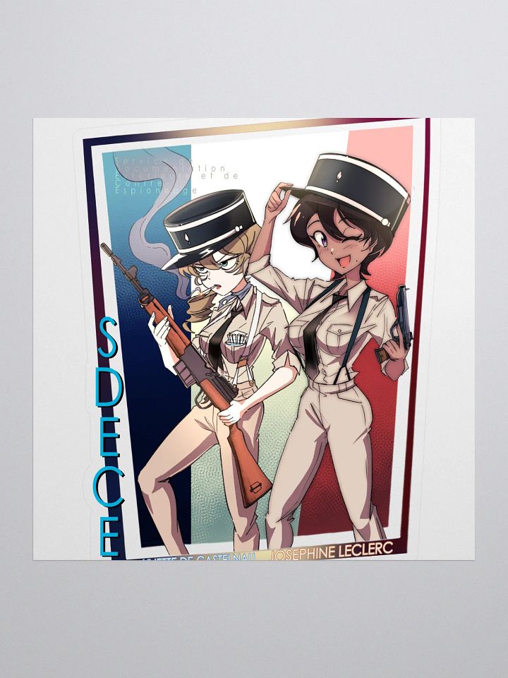 French SDECE Illustrated Gendarmes Sticker product image (1)