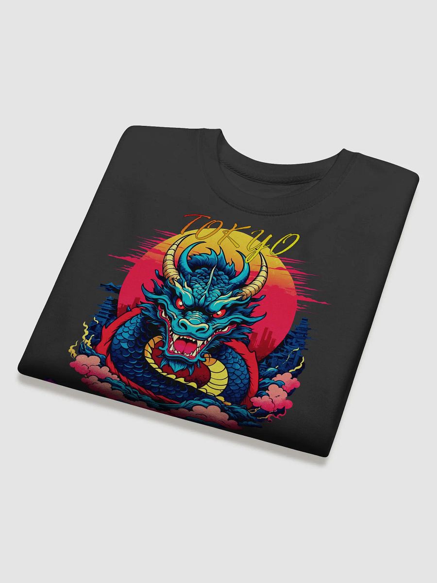 Retro Asian Tokyo Dragon Sunrise Premium Sweatshirt product image (4)