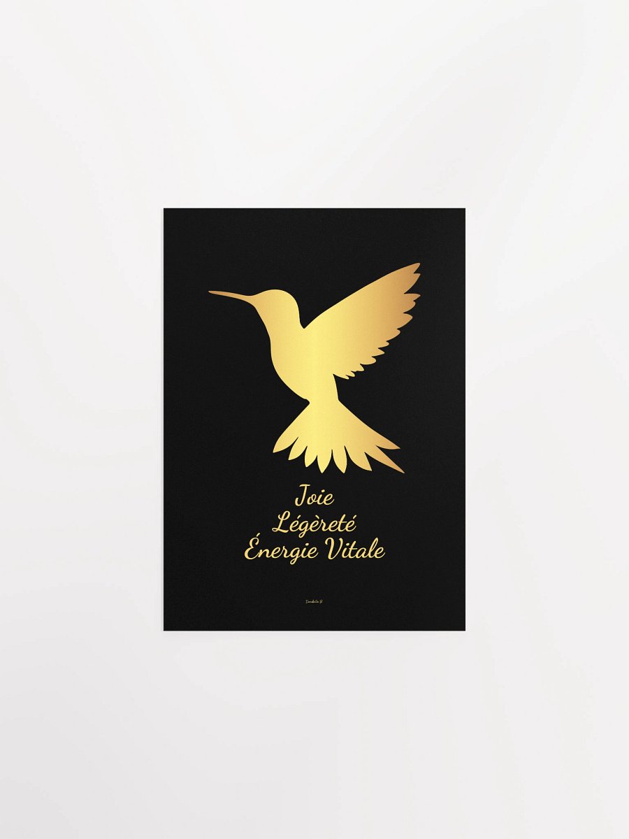 Poster Artistique Symbole Doré - Colibri - Cadeau Déco Symbolique product image (1)