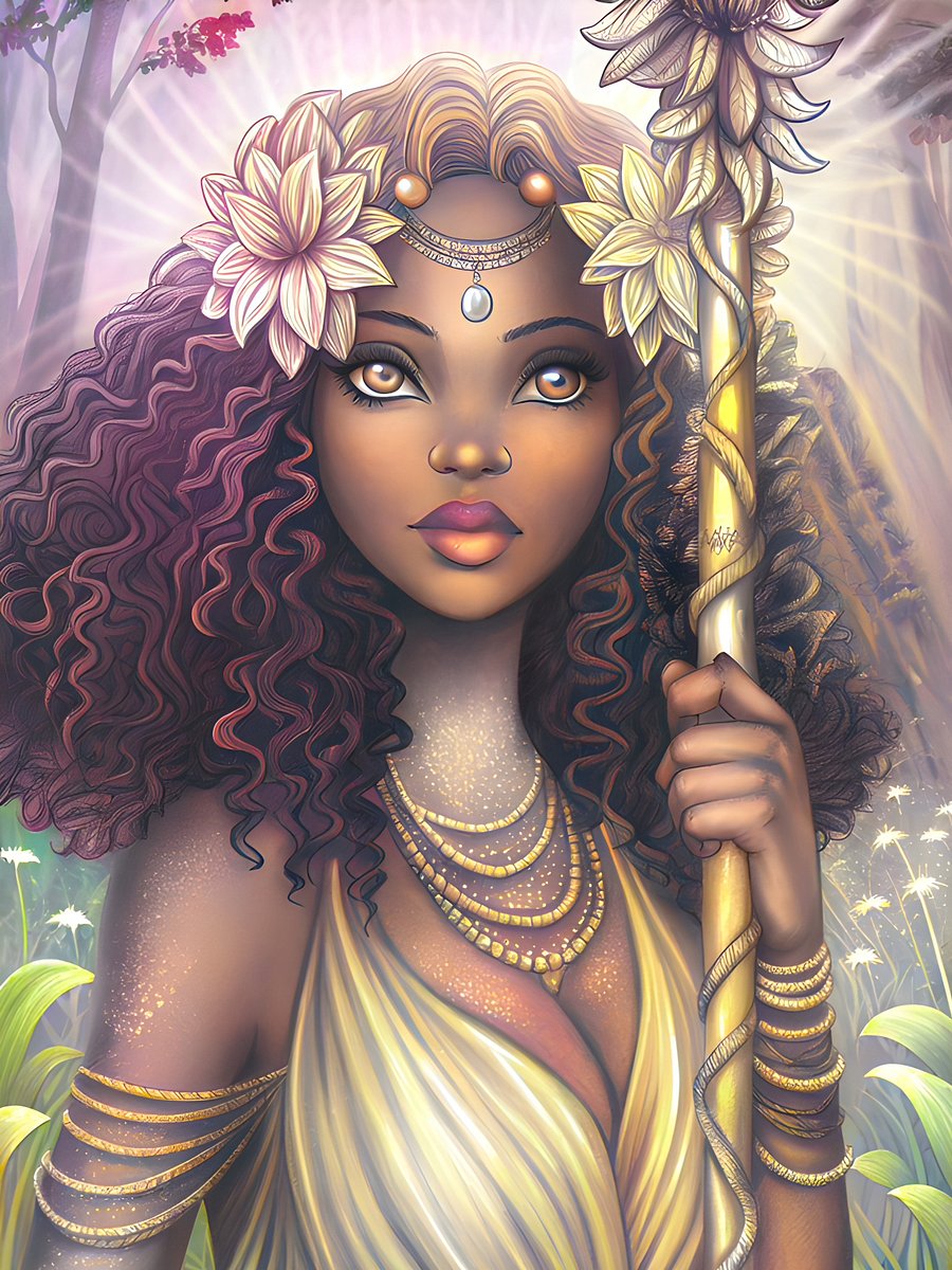 Grace and Strength The Beauty of African Women in Art -Nature Goddess ( Coloring E-book) product image (4)