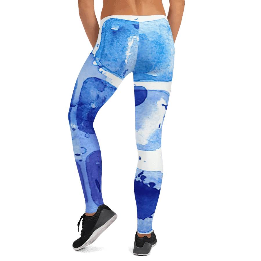 Leggings – Blue Scale Watercolor Print for Artistic & Comfortable Style product image (12)
