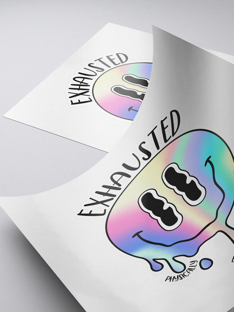 Exhausted Rainbow Kiss-Cut Sticker product image (4)