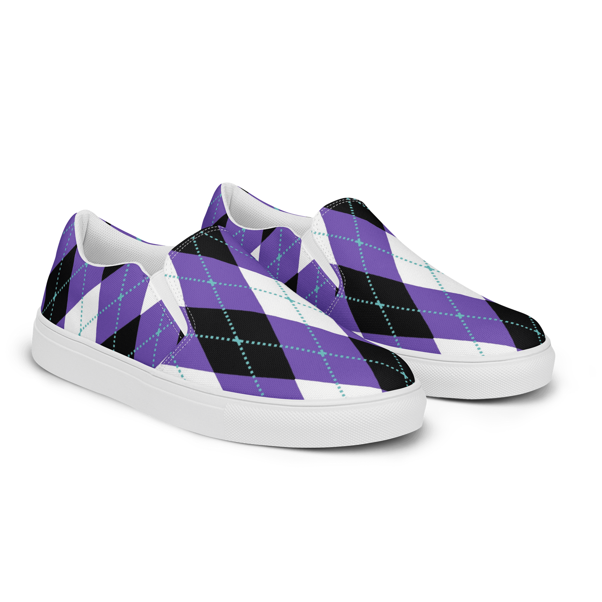 Purple Argyle Men's Slip-On Shoes product image (2)