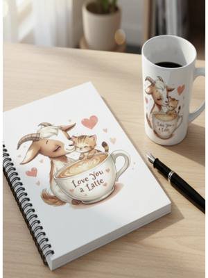 Love You A Latte Collection at spazticgoat.redbubble.com💕  Sweet illustration of a goat and a kitten sharing a latte💕 #spazticgoat #thespazticgoat #latte #coffee #animalart #rebubbleshop #goatlovers #kittenlove
