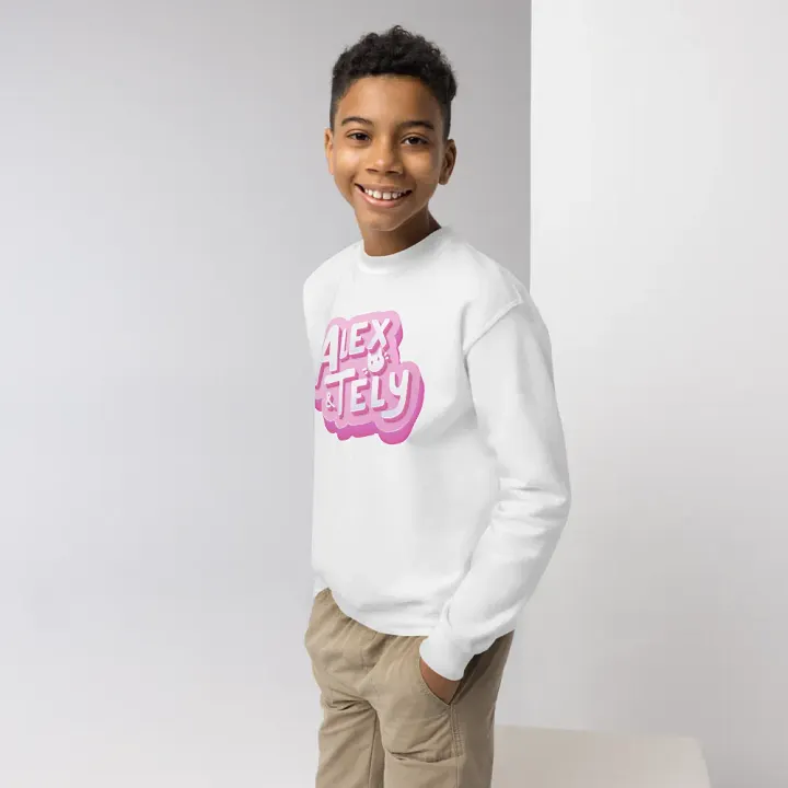 Alex & Tely Pink Logo Youth Sweatshirt product image (1)