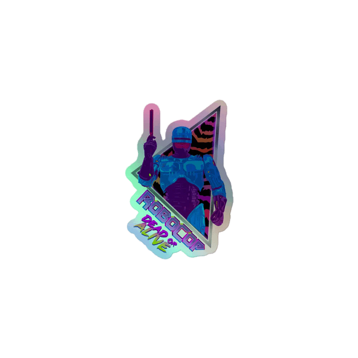 Synthwave Meets Robocop Holofoil Sticker product image (1)