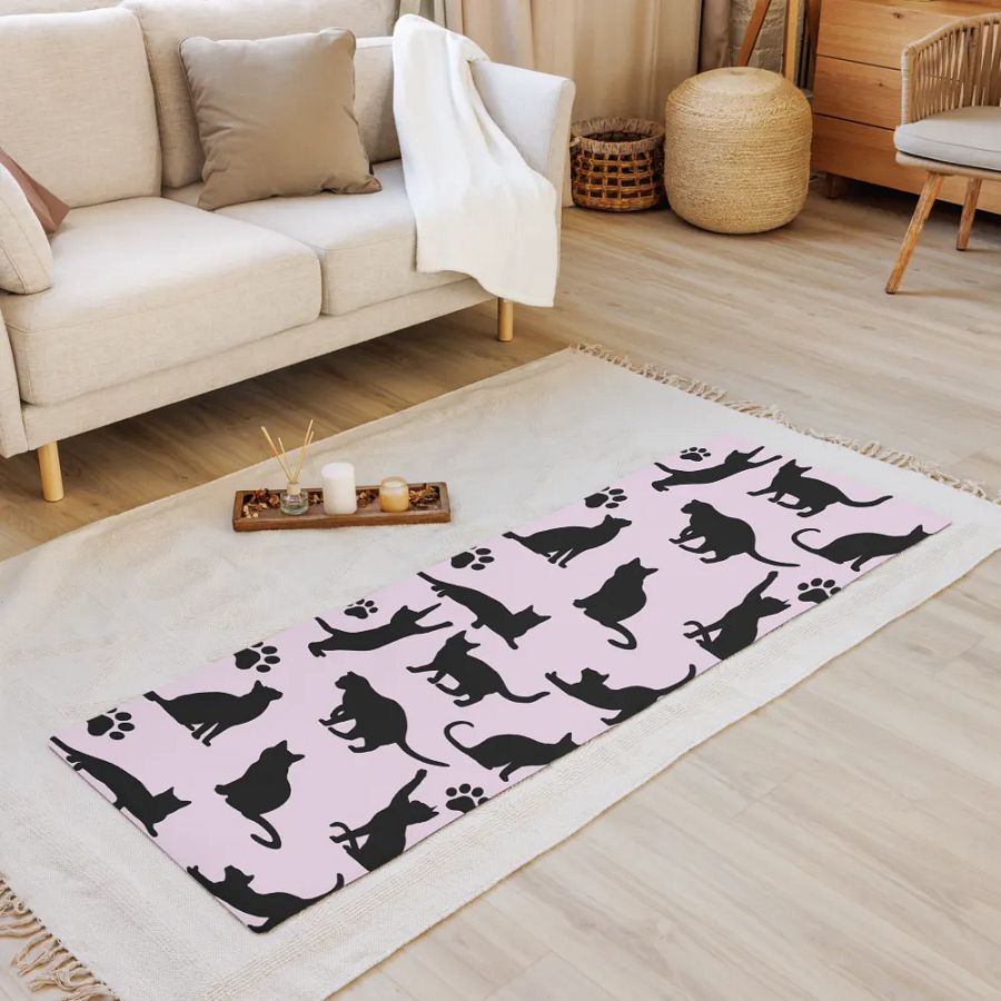 Yoga Mat with Cat Silhouette Design: Non-Slip and Eco-Friendly product image (8)