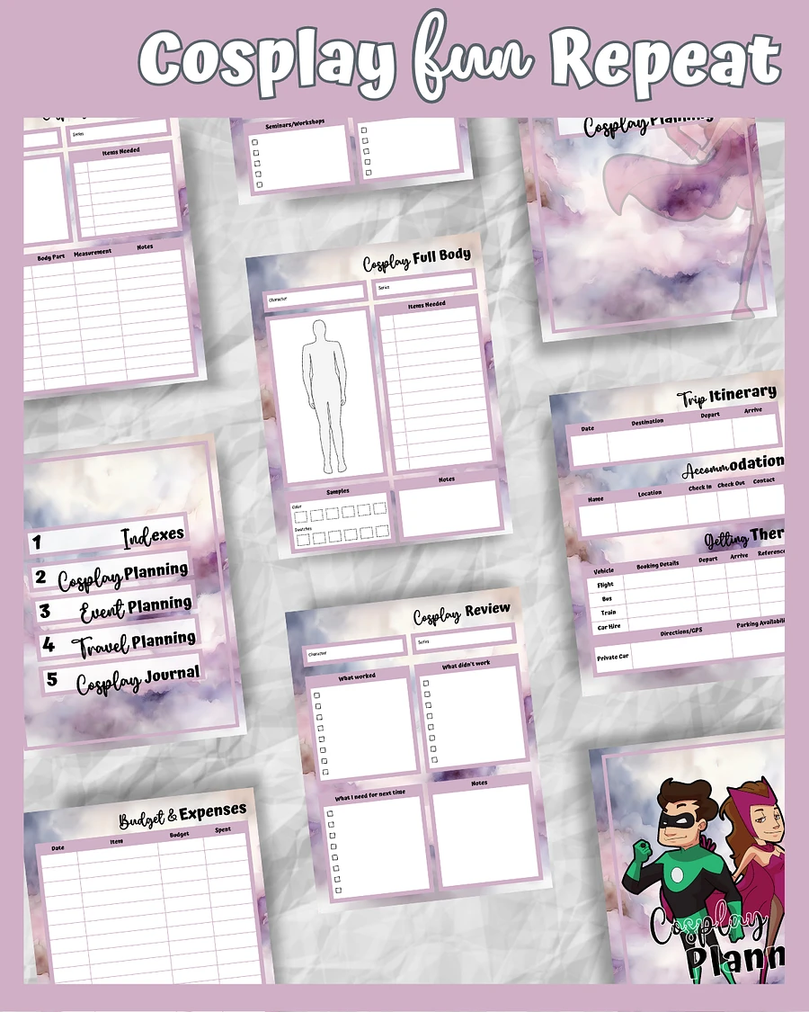 Soft Rose Cosplay Planner Printable product image (6)