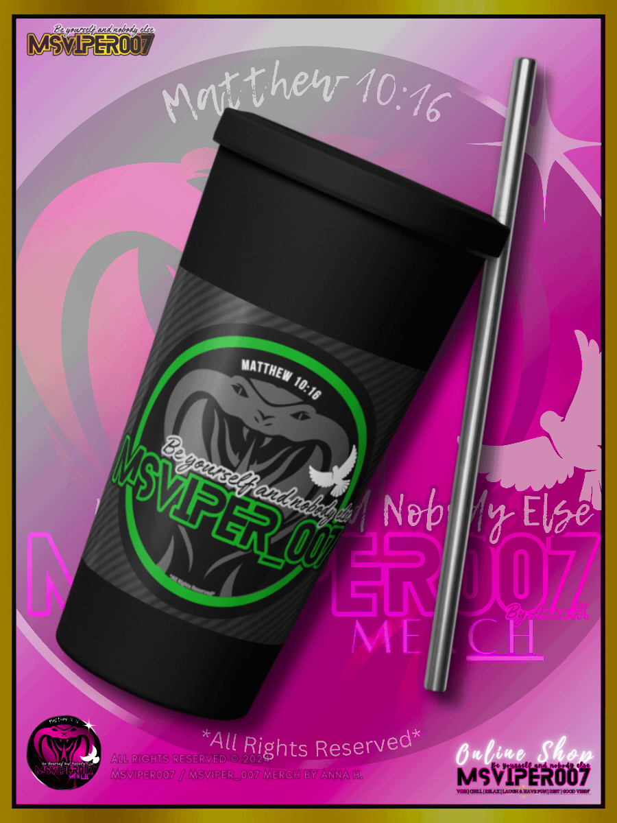 Tumbler - "MsViper_007™ Brand [green/blk] - Support&Sport" Insulated Tumbler with a Straw By Anna H. product image (6)