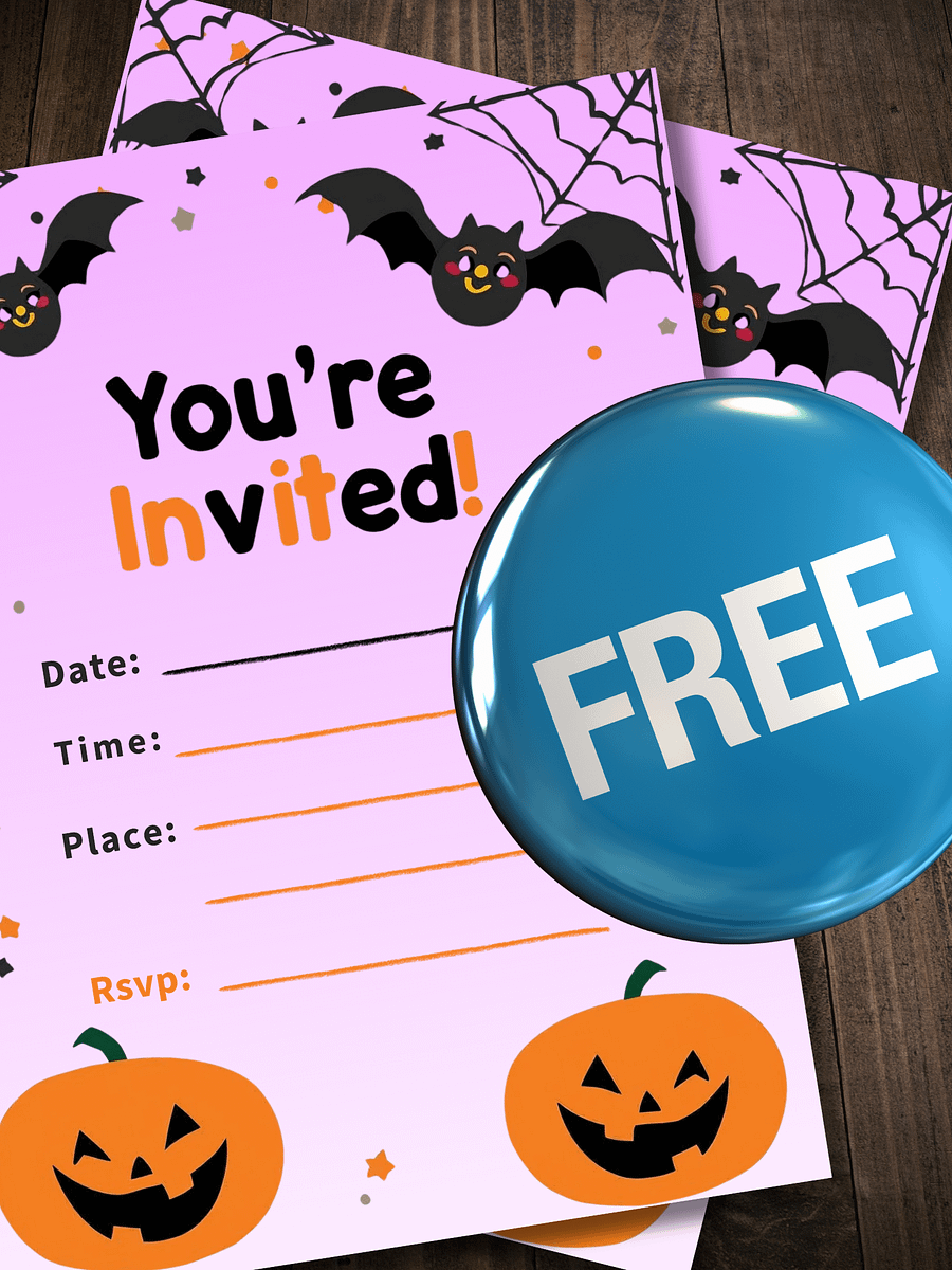 Free Printable Kids’ Halloween Party Invitation – Cute & Spooky product image (2)