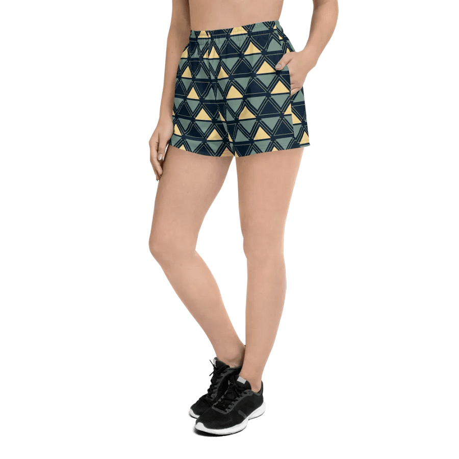 Triangulated Night Geometric All Over Print Athletic Short Shorts product image (5)