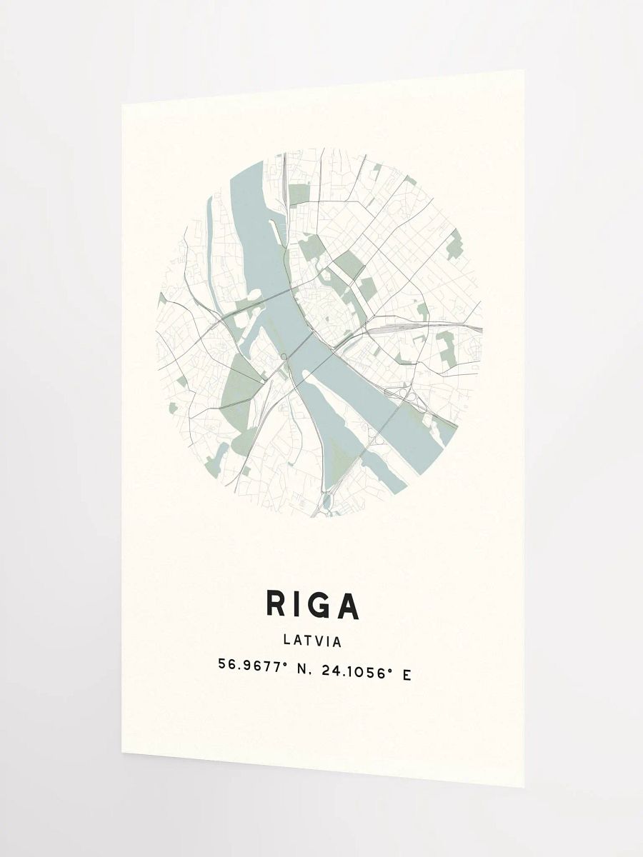 Riga Street Map Poster – Beige Minimalist Circular City Art product image (5)