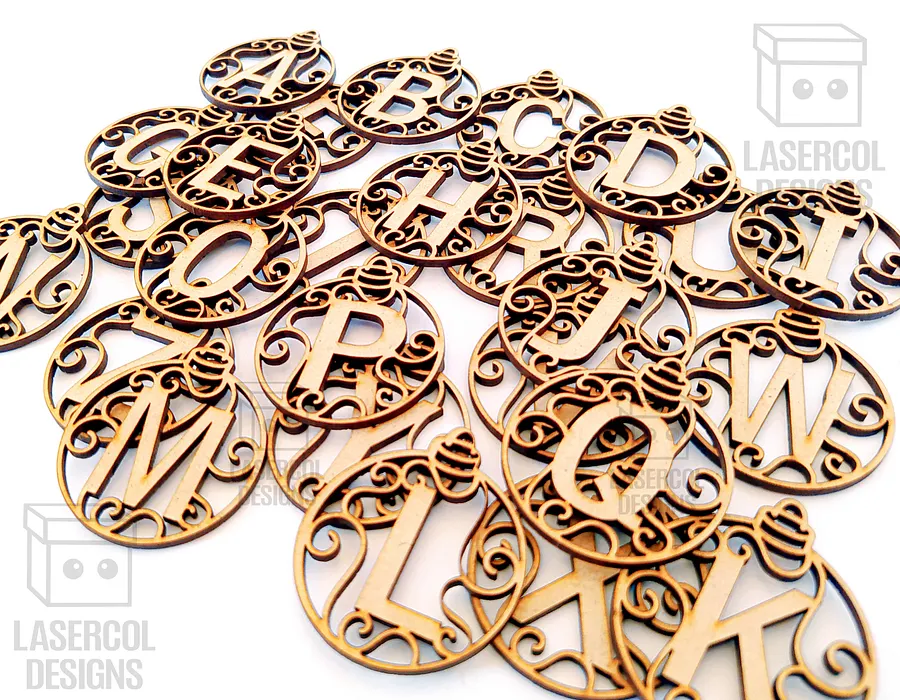 Monogram Christmas Ornament - Laser Cut Files product image (4)